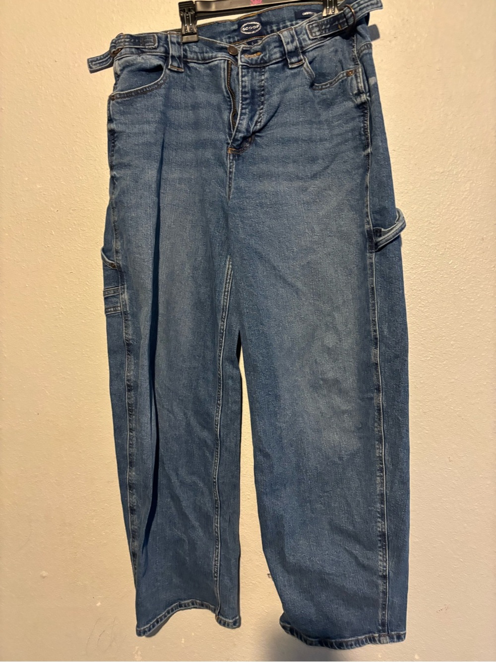 High-Rise Wide Leg Carpenter Jeans in Blue